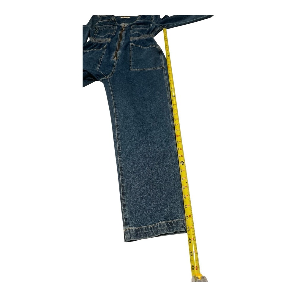 Madewell Denim Patch Pocket Coverall Jumpsuit XS Amfield Wash Womens - Picture 5 of 13